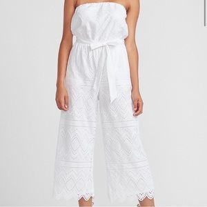 Express Women's Strapless Lace Culotte Jumpsuit
